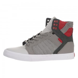 Cano Alto Supra SkyTop Feminino Cinzentas Vermelhas | VASFK4530