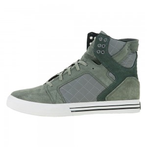 Cano Alto Supra SkyTop Masculino Cinzentas Verdes | EKZSG6829