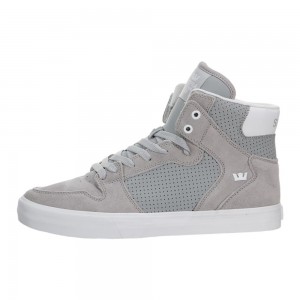 Cano Alto Supra Vaider Feminino Cinzentas Branco | QWJRP8493