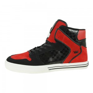 Cano Alto Supra Vaider Feminino Pretas Vermelhas | XCLGP7045