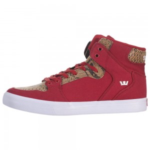 Cano Alto Supra Vaider Feminino Vermelhas Marrom | XPSKQ7652