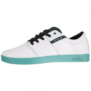 Cano Baixo Supra Stacks Feminino Branco | IVSJO2346