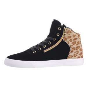 Tenis Skate Supra Cuttler Feminino Pretas Leopardo | AIPXJ2693