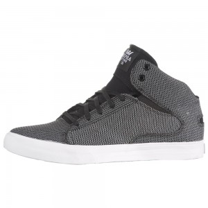 Tenis Skate Supra Society Medio Masculino Pretas Branco | OCIDW6813