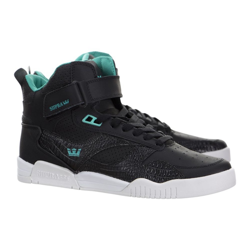 Cano Alto Supra Bleeker Feminino Pretas Turquesa | GUSCN8934