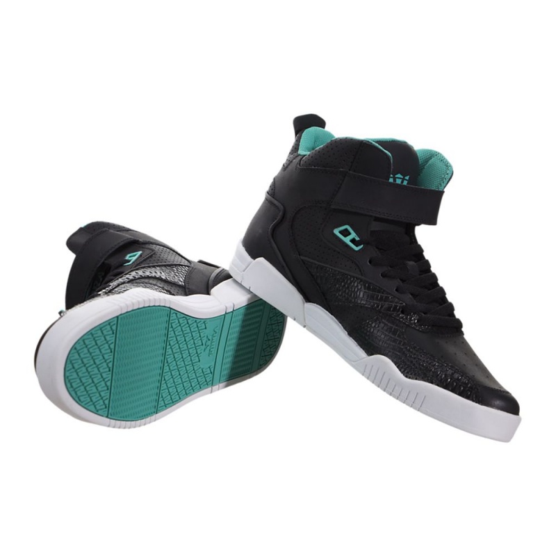 Cano Alto Supra Bleeker Feminino Pretas Turquesa | GUSCN8934