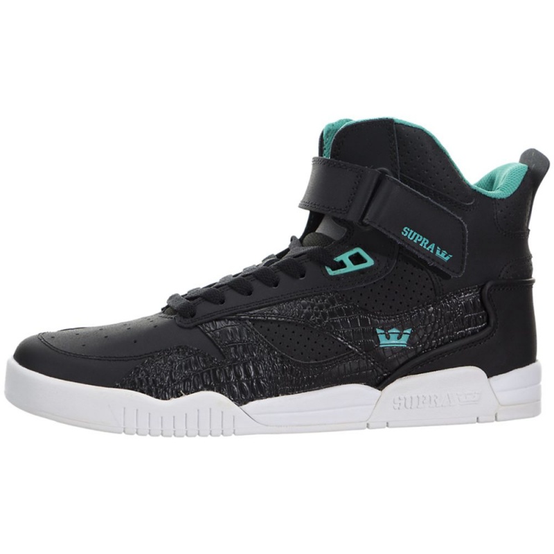 Cano Alto Supra Bleeker Masculino Pretas Turquesa | NEMOZ2615