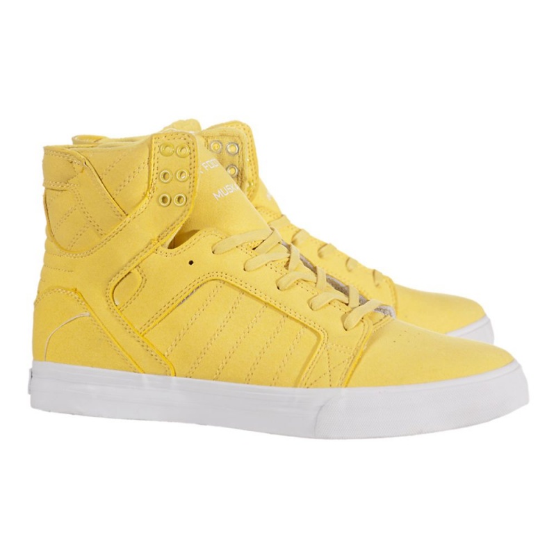 Cano Alto Supra SkyTop Feminino Amarelas | ZPOAK5946