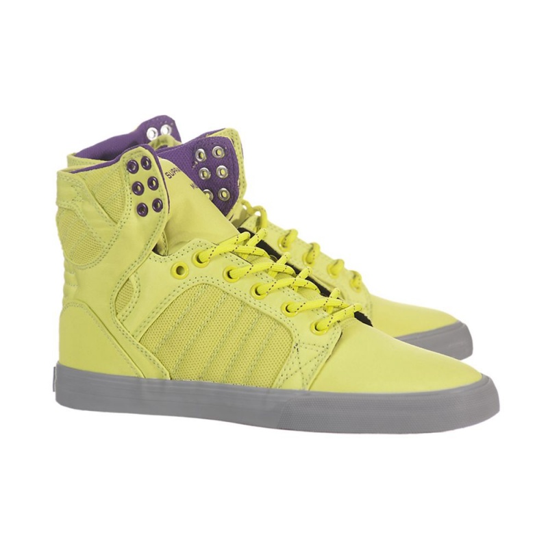 Cano Alto Supra SkyTop Feminino Amarelas | MYUSE5183