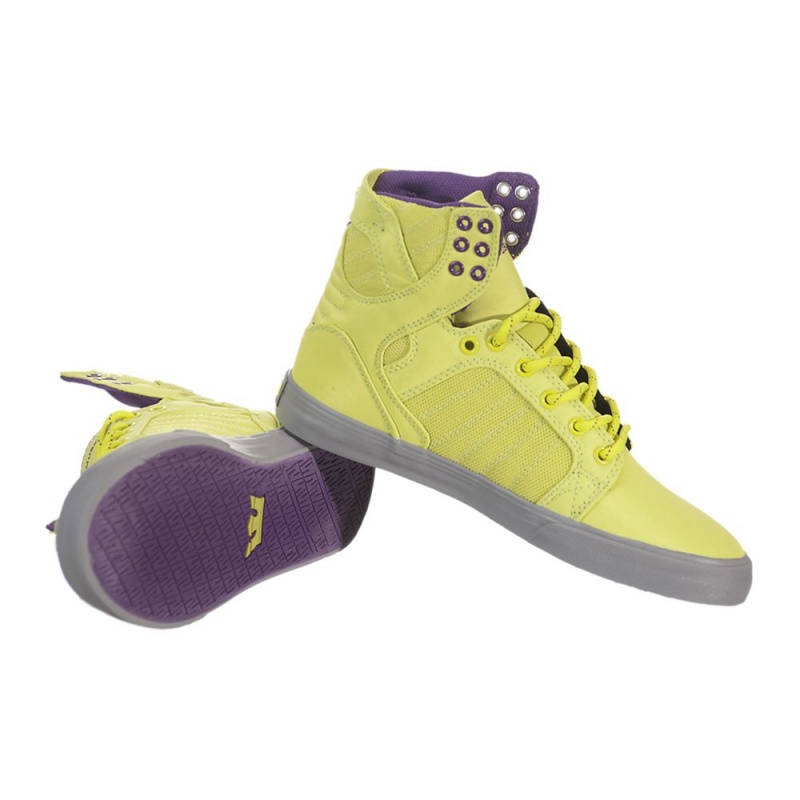 Cano Alto Supra SkyTop Feminino Amarelas | MYUSE5183