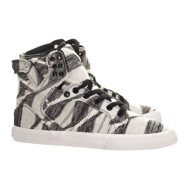 Cano Alto Supra SkyTop Feminino Branco Cinzentas | GAKXE3571