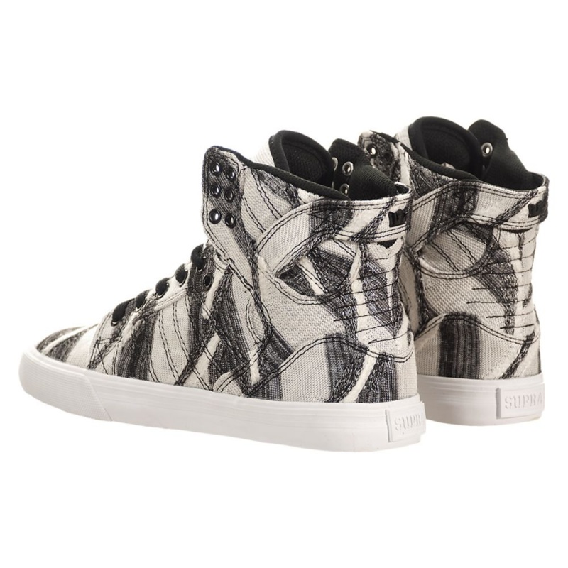 Cano Alto Supra SkyTop Feminino Branco Cinzentas | GAKXE3571