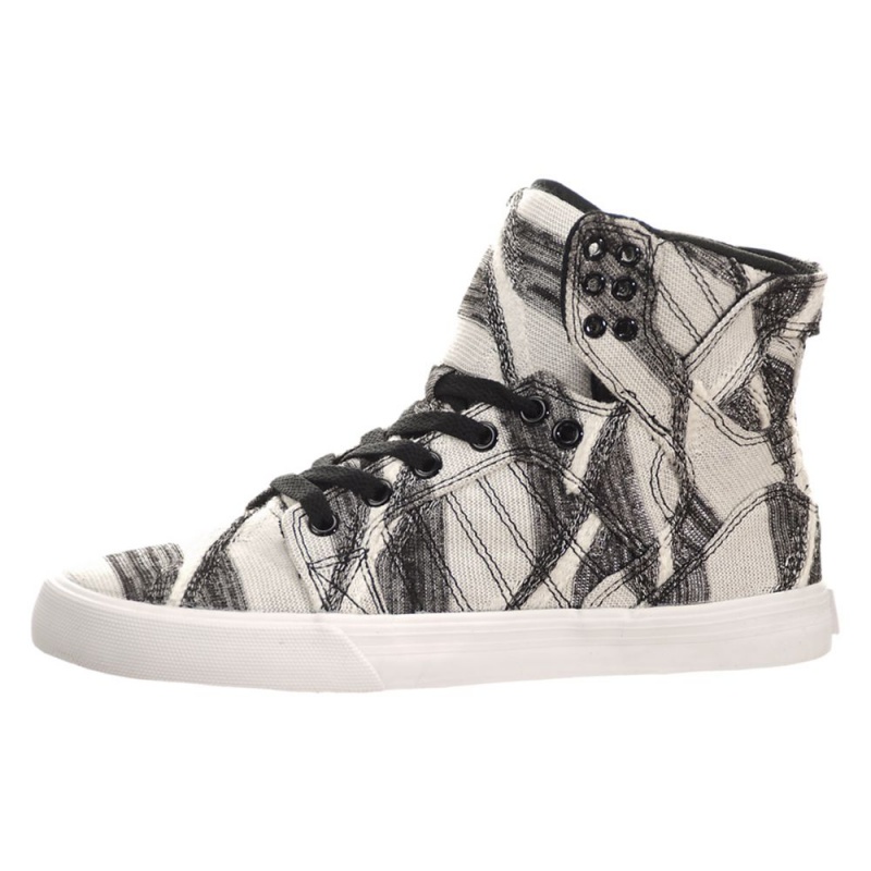 Cano Alto Supra SkyTop Feminino Branco Cinzentas | GAKXE3571