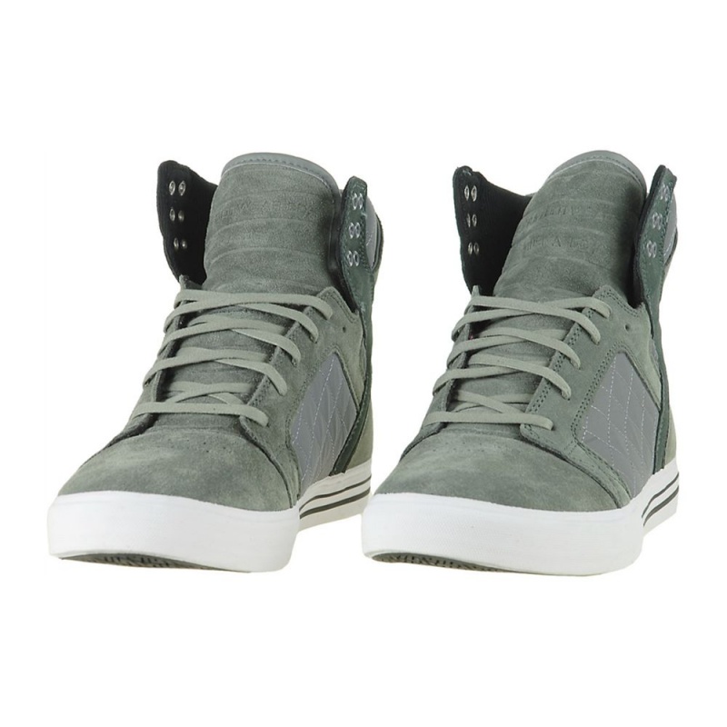 Cano Alto Supra SkyTop Feminino Cinzentas Verdes | JCTUX7834