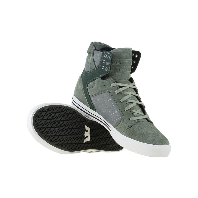 Cano Alto Supra SkyTop Feminino Cinzentas Verdes | JCTUX7834