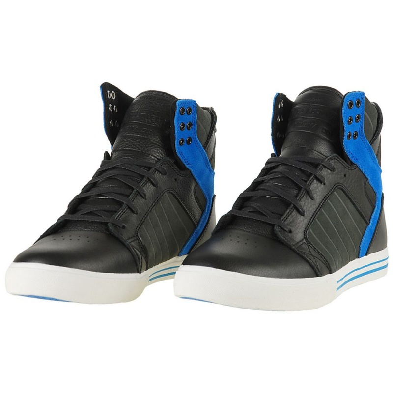 Cano Alto Supra SkyTop Feminino Pretas Azuis | KBOWQ3746