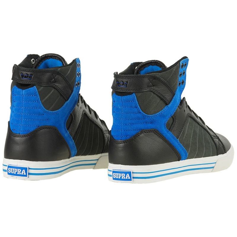 Cano Alto Supra SkyTop Feminino Pretas Azuis | KBOWQ3746