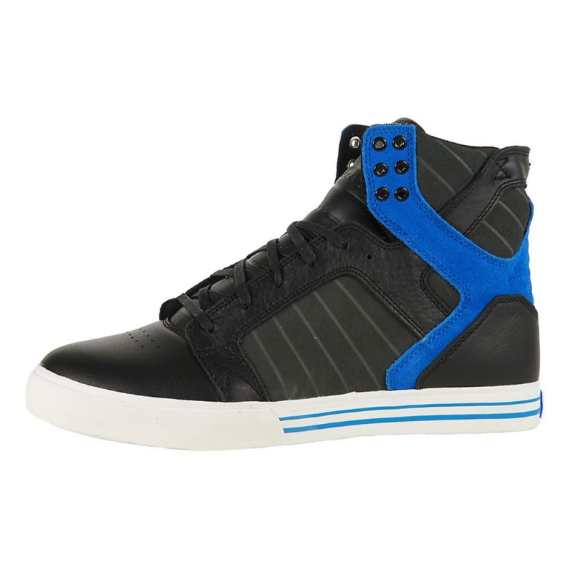 Cano Alto Supra SkyTop Feminino Pretas Azuis | KBOWQ3746