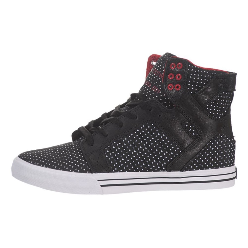 Cano Alto Supra SkyTop Feminino Pretas Branco | VGAOT3028