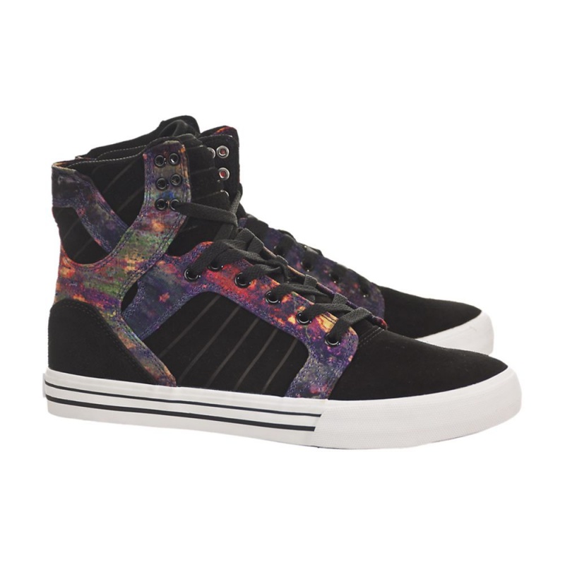 Cano Alto Supra SkyTop Feminino Pretas Multicoloridas | ETBKC3487