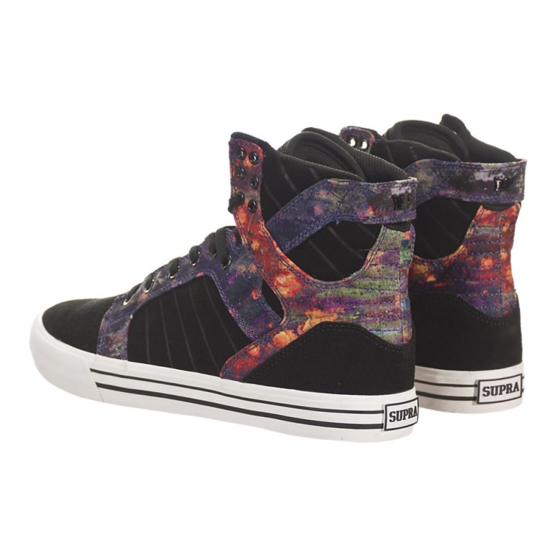 Cano Alto Supra SkyTop Feminino Pretas Multicoloridas | ETBKC3487