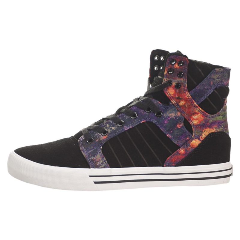 Cano Alto Supra SkyTop Feminino Pretas Multicoloridas | ETBKC3487