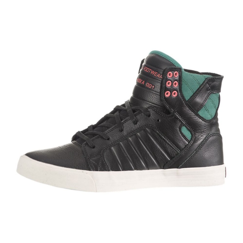 Cano Alto Supra SkyTop Feminino Pretas Verdes | KTQPB8173