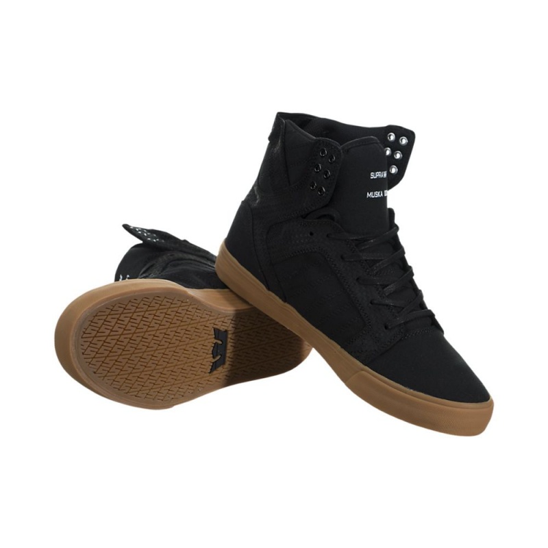 Cano Alto Supra SkyTop Feminino Pretas | QFCNJ8365