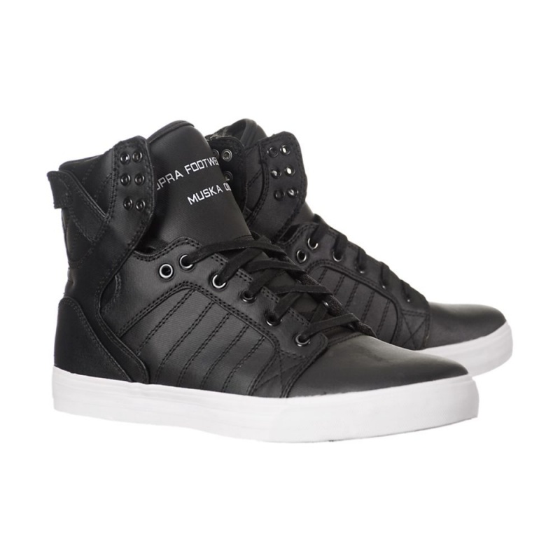 Cano Alto Supra SkyTop Feminino Pretas | LDOHF9307