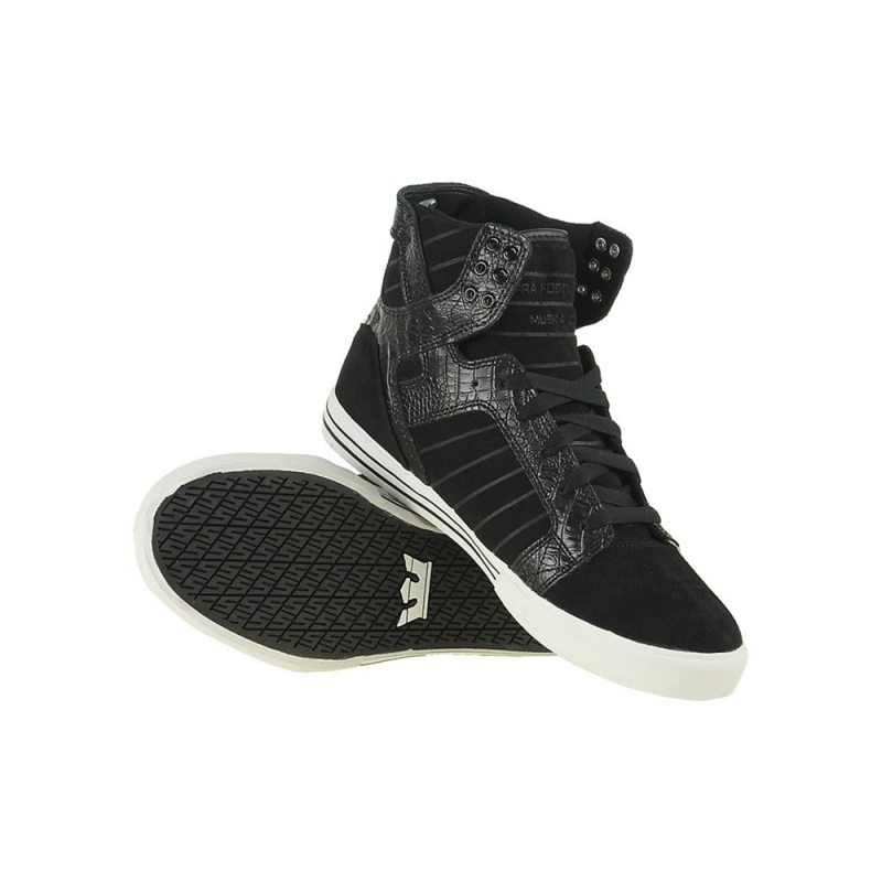 Cano Alto Supra SkyTop Feminino Pretas | WHCKI1340