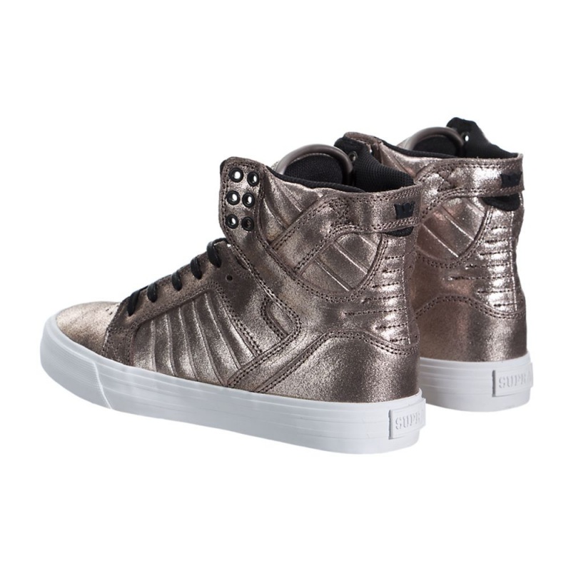 Cano Alto Supra SkyTop Feminino Rosa Douradas | FHWUZ3762