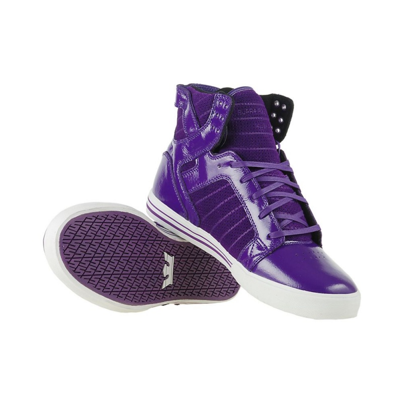 Cano Alto Supra SkyTop Feminino Roxo | XNOHW9183