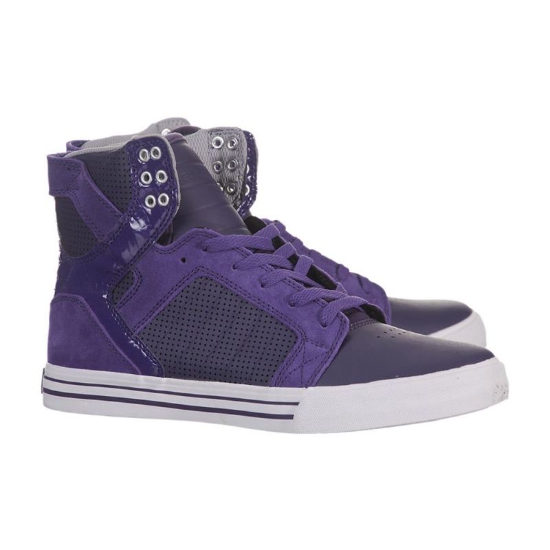 Cano Alto Supra SkyTop Feminino Roxo | XZFRJ8907