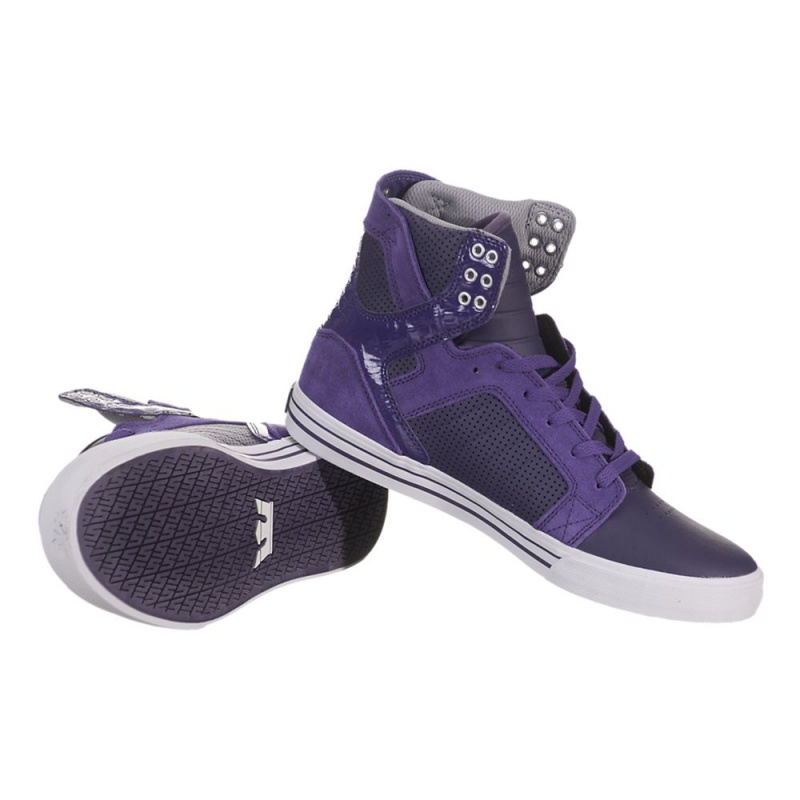 Cano Alto Supra SkyTop Feminino Roxo | XZFRJ8907