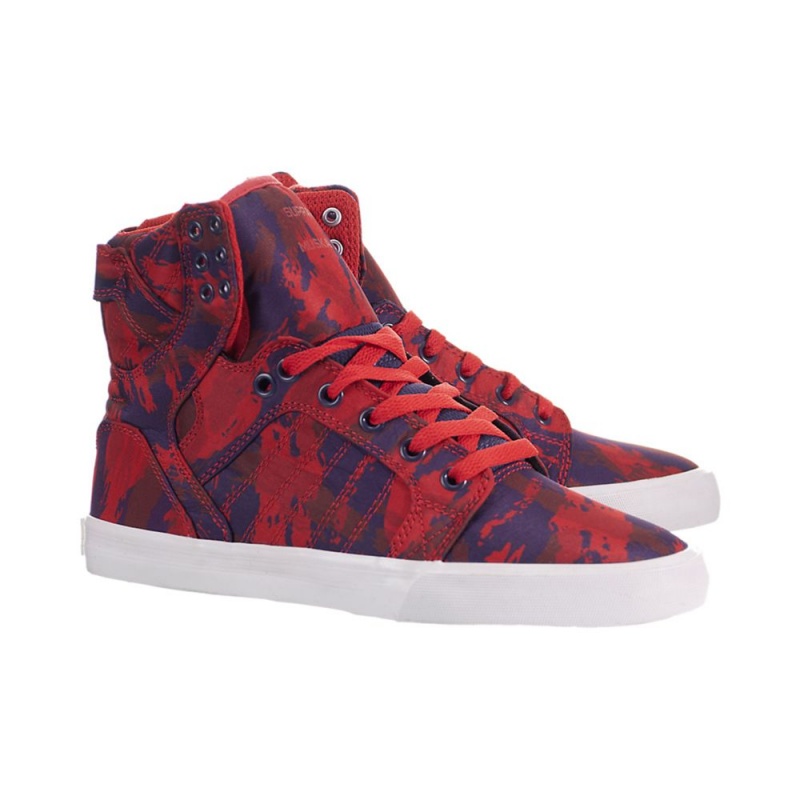 Cano Alto Supra SkyTop Feminino Vermelhas | UXZOD4367