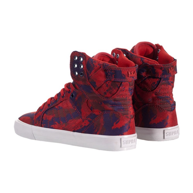 Cano Alto Supra SkyTop Feminino Vermelhas | UXZOD4367