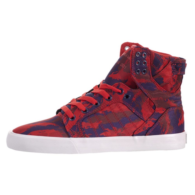 Cano Alto Supra SkyTop Feminino Vermelhas | UXZOD4367