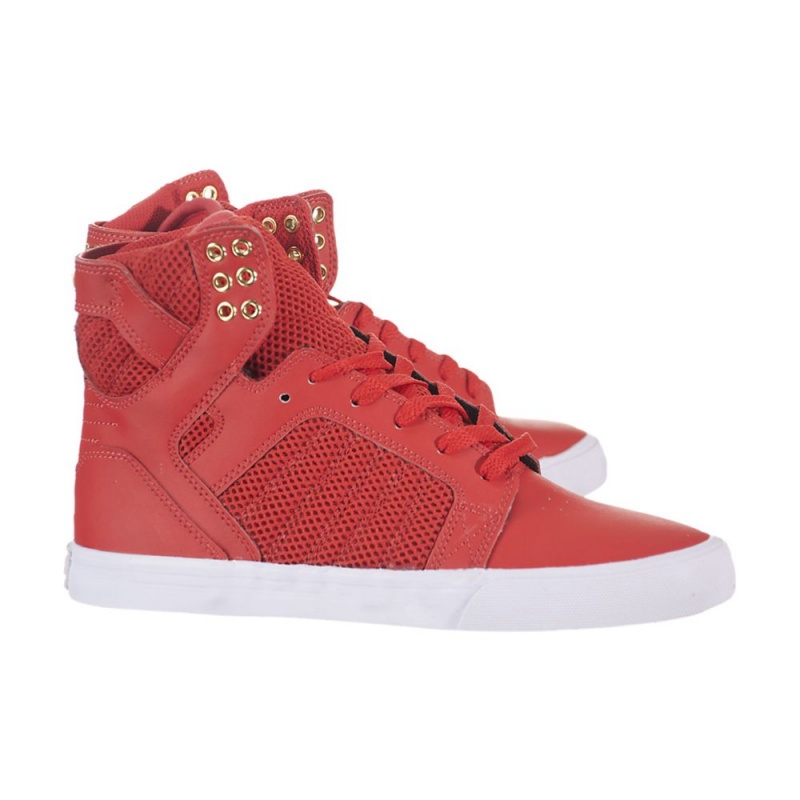 Cano Alto Supra SkyTop Feminino Vermelhas | RJZTL3027