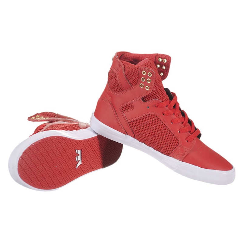 Cano Alto Supra SkyTop Feminino Vermelhas | RJZTL3027