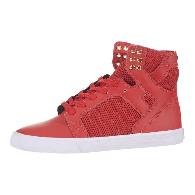 Cano Alto Supra SkyTop Feminino Vermelhas | RJZTL3027