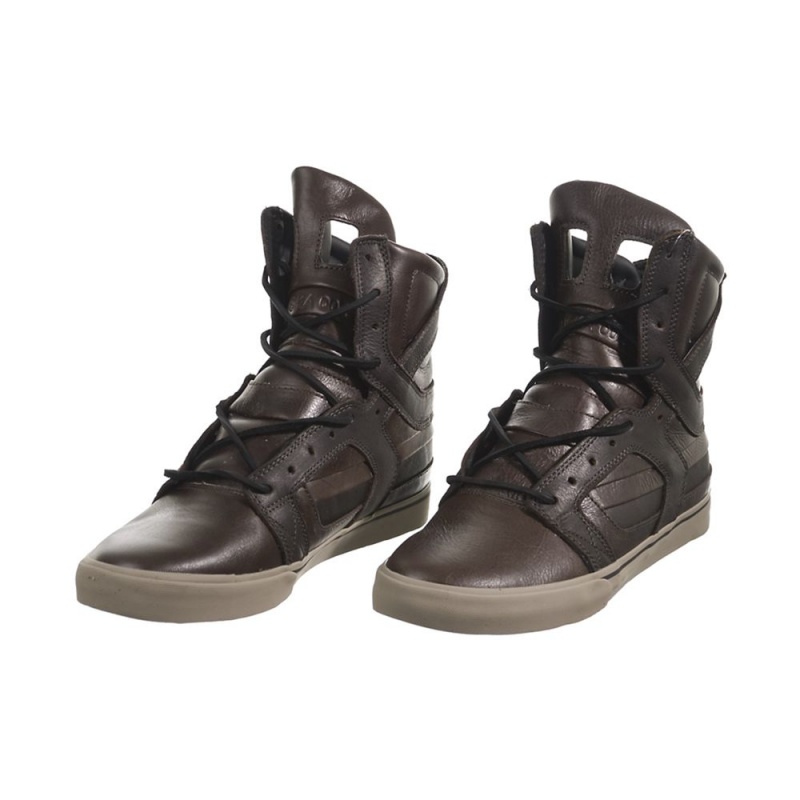 Cano Alto Supra SkyTop II Feminino Marrom | QLWOD3146