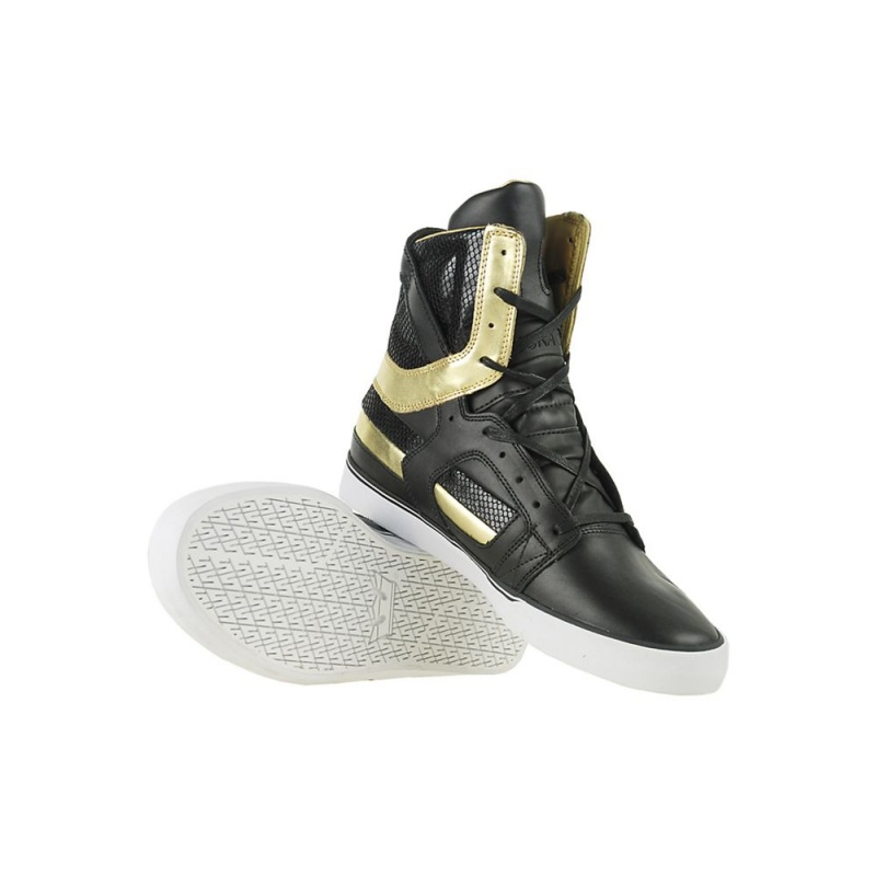 Cano Alto Supra SkyTop II Feminino Pretas Douradas | OTVRW2103