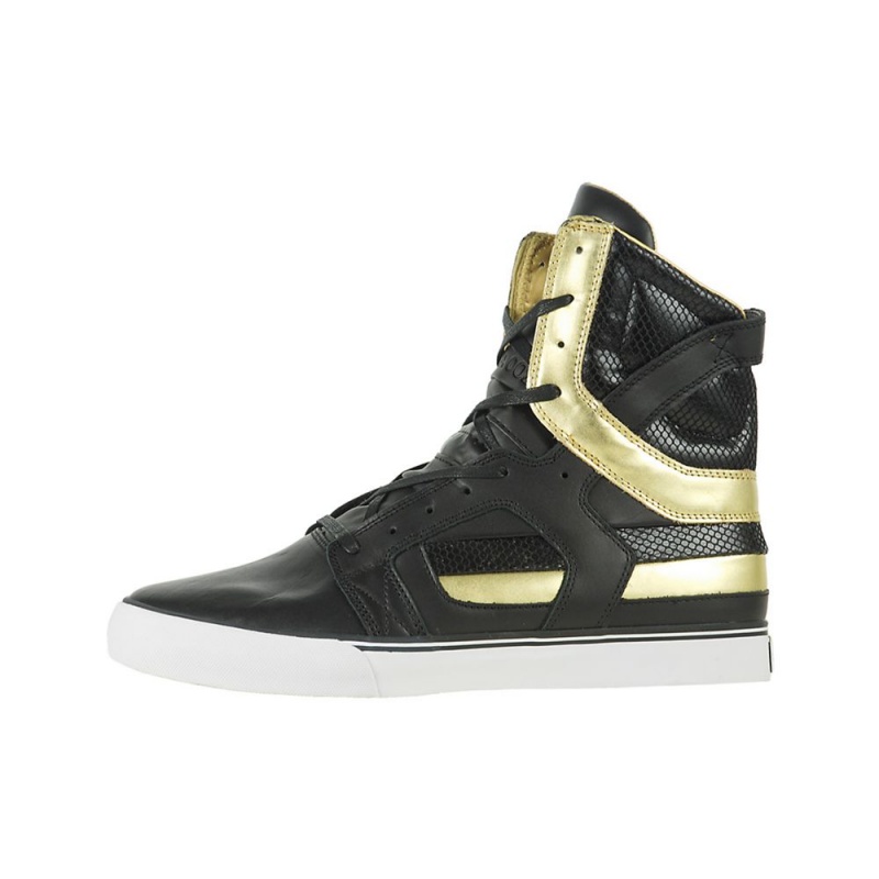 Cano Alto Supra SkyTop II Feminino Pretas Douradas | OTVRW2103