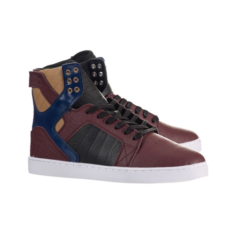 Cano Alto Supra SkyTop LX Feminino Bordeaux Azul Marinho | VZMTR3485