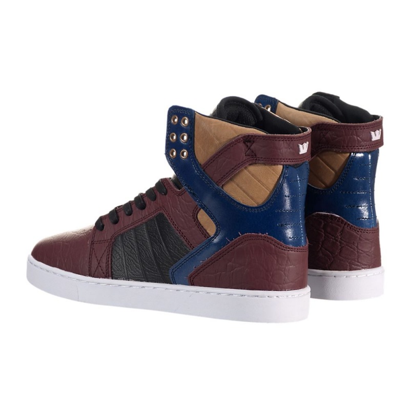 Cano Alto Supra SkyTop LX Feminino Bordeaux Azul Marinho | VZMTR3485