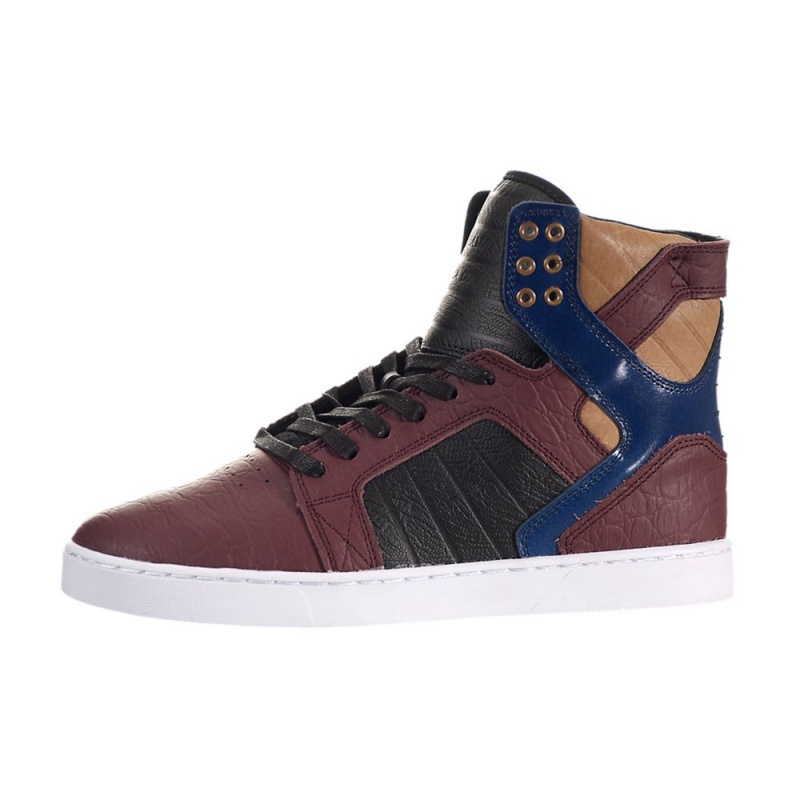 Cano Alto Supra SkyTop LX Feminino Bordeaux Azul Marinho | VZMTR3485