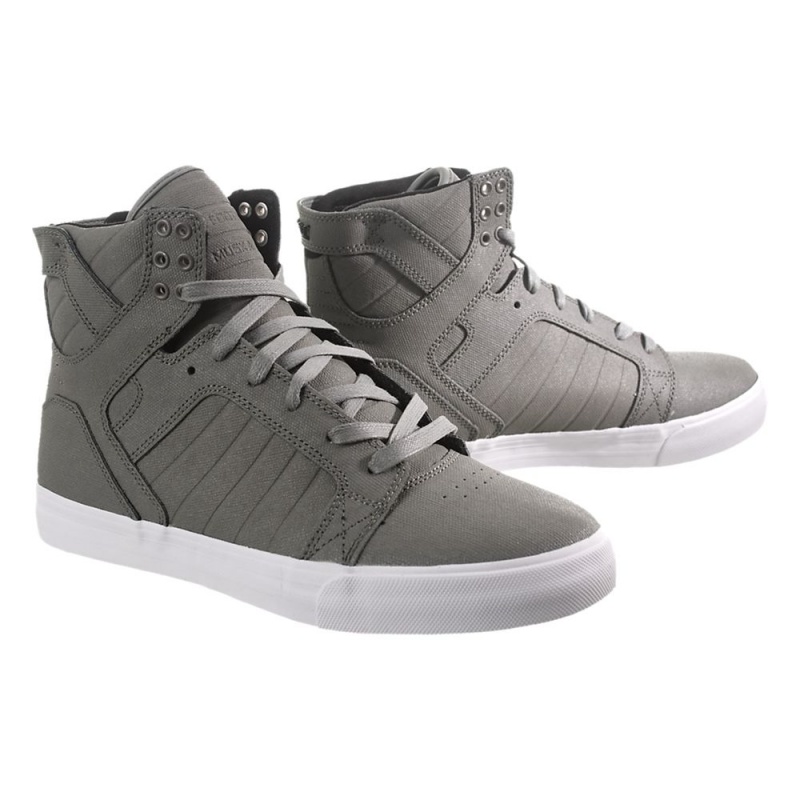 Cano Alto Supra SkyTop Masculino Cinzentas | OMNFH8690