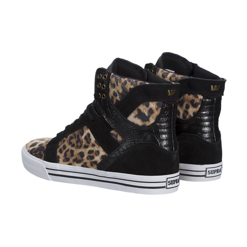 Cano Alto Supra SkyTop Masculino Leopardo Pretas | SYKVT4782