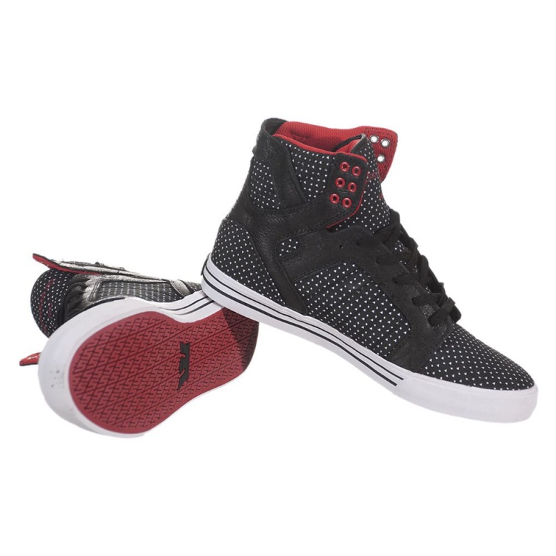 Cano Alto Supra SkyTop Masculino Pretas Branco | LPATC1257