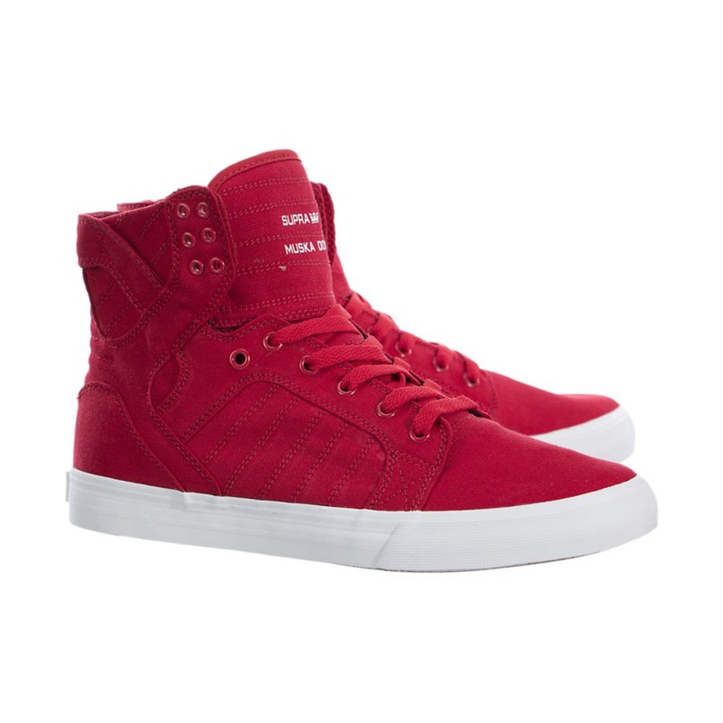 Cano Alto Supra SkyTop Masculino Vermelhas | VMIDX4827